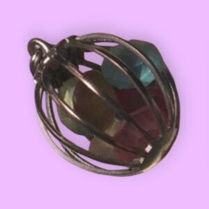 Jewelry ~ Silver Caged Pendant ~ Multicolored Gemstones ~ Necklace Or Bracelet